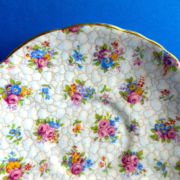 VTG Hammersley & Co England Teacup & Saucer 1940’s Pink Rose Floral CHINTZ 2348 - Picture 9 of 14